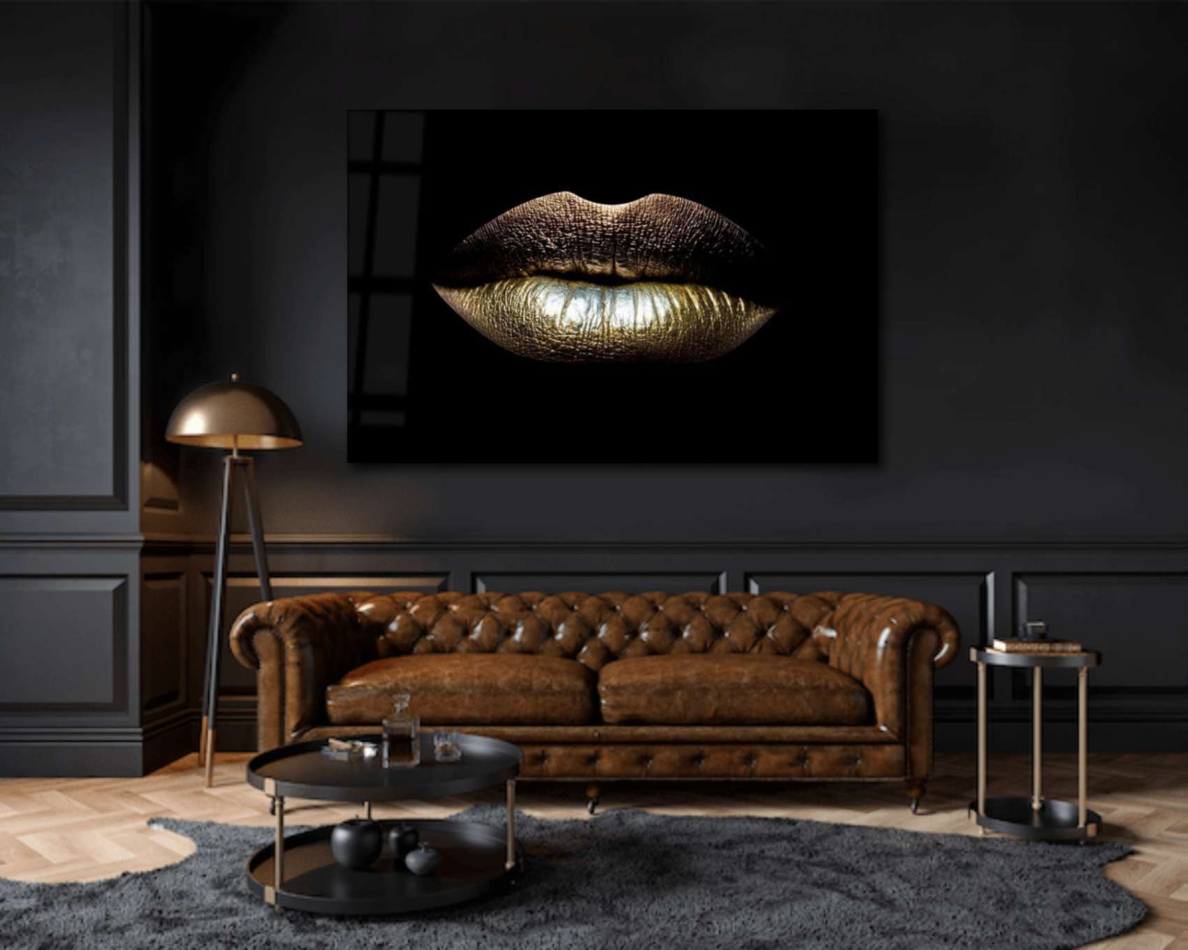 Gold lips clearance painting