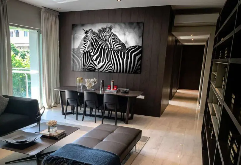 Hoogwaardig plexiglas schilderij: zebra's in Afrika