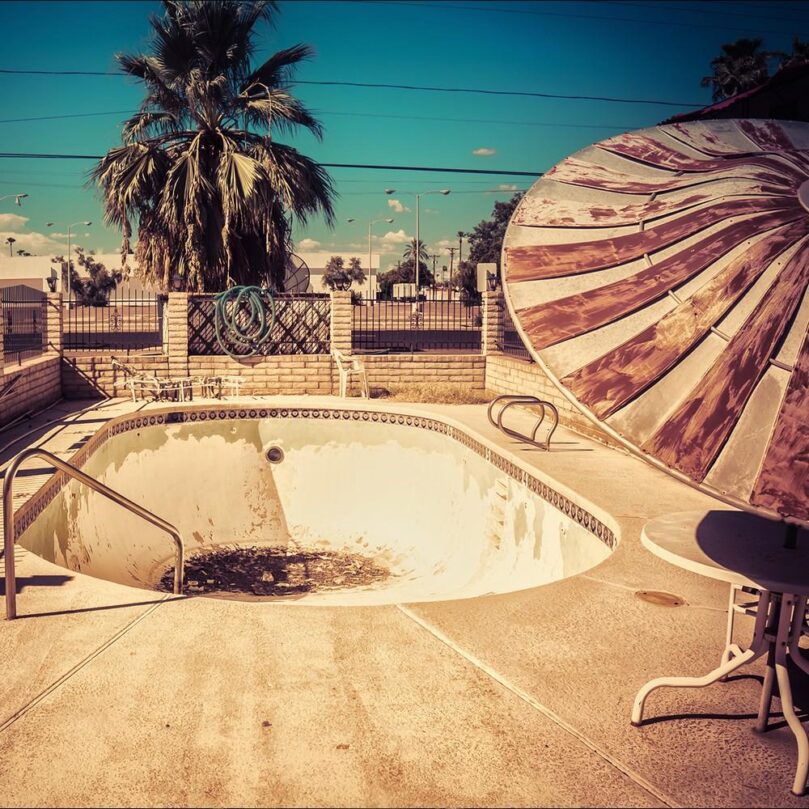 abandoned swimming pool