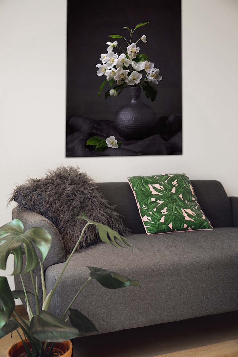 Gallerie kwaliteit acrylglas schilderij bloemen stilleven