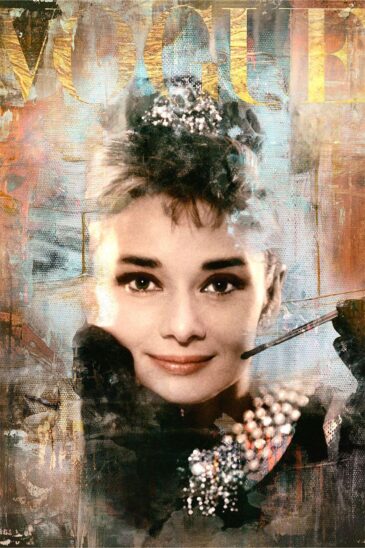 Arte en plexiglás Audrey Hepburn, portada de moda II