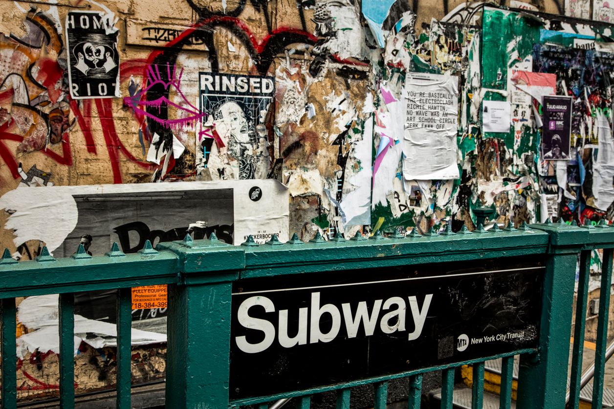Plexiglas artistic grafitti New York metro