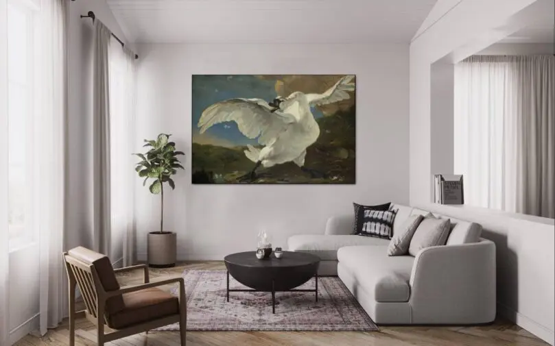 The threatened swan by Jan Asselijn